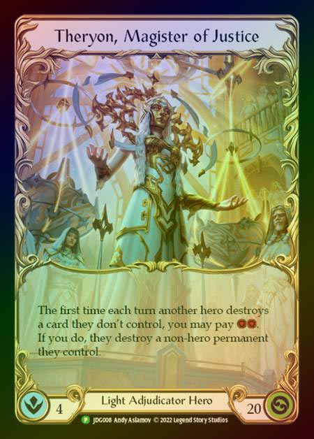 《特価品NM》【RF】[Light Adjudicator] Theryon, Magister of Justice [JDG008] (Promo) Rainbow Foil