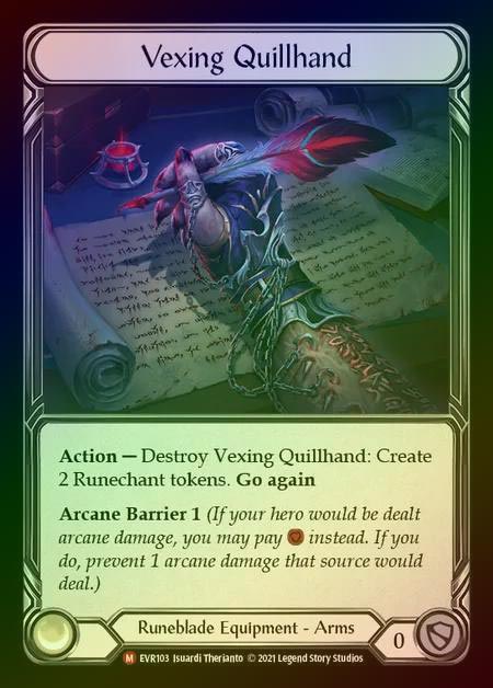 《特価品EX》【CF】[Runeblade] Vexing Quillhand [EVR103-M] Cold Foil