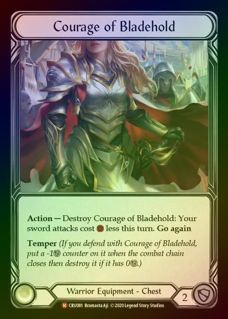 《特価品：SP~MP》【CF】[Warrior] Courage of Bladehold [1st-CRU_081-M] Cold Foil