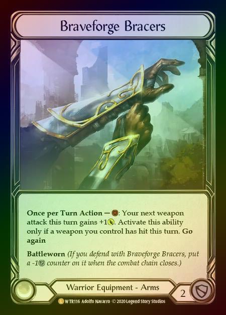 《特価品EX》 【RF】[Warrior] Braveforge Bracers [U-WTR116-L] Rainbow Foil