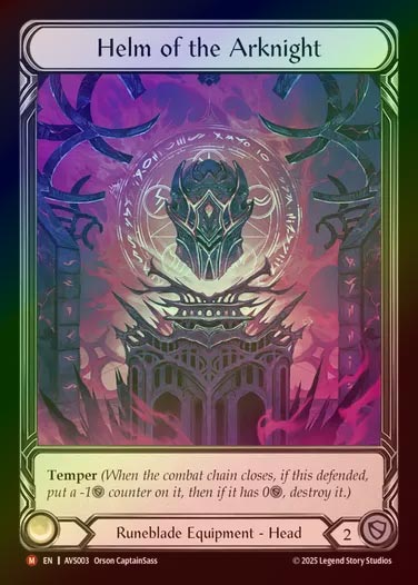 【CF】【EN】[Runeblade] Helm of the Arknight [AVS003-M]