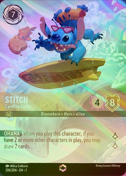 【Enchanted FOIL】Stitch - Carefree Surfer [1ST-206/204-E]