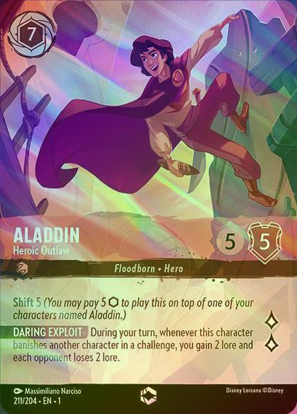 【Enchanted FOIL】Aladdin - Heroic Outlaw [1ST-211/204-E]
