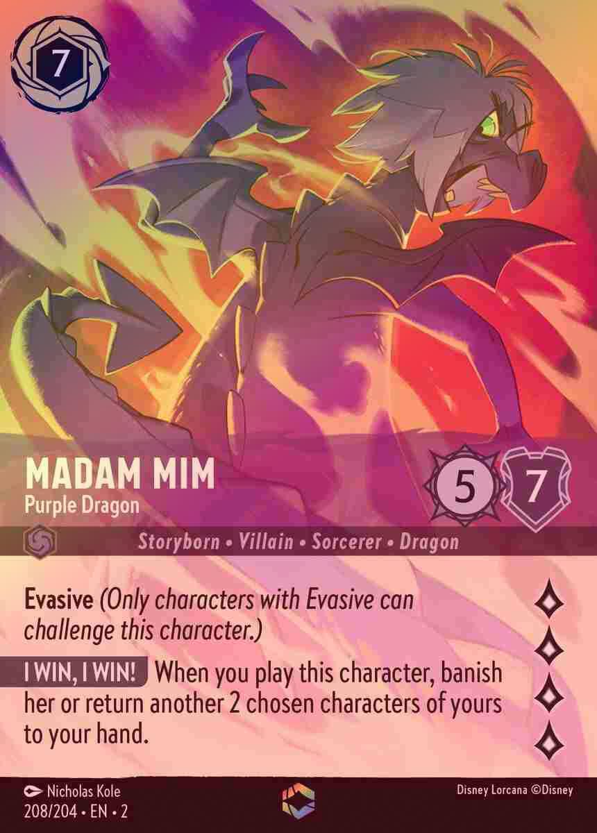 【Enchanted FOIL】Madam Mim - Purple Dragon [ROTF-208/204-E]