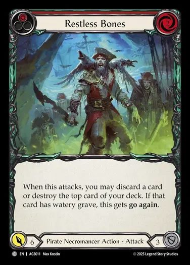 【EN】[Pirate Necromancer] 彷徨う骸骨/Restless Bones(red)  [AGB011-C]