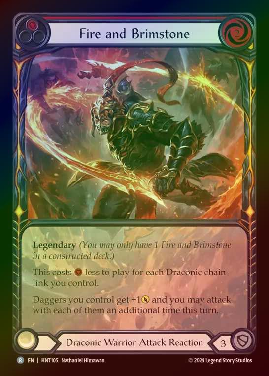 【RF】【EN】[Draconic Warrior] 火と硫黄/Fire and Brimstone (red) (Extended Art) [HNT105-R]