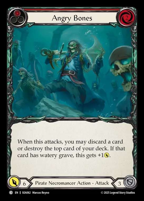 【予約商品】【EN】[Pirate Necromancer] 飢えた骸骨/Angry Bones (red)  [SEA062-C]