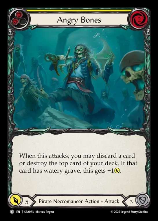 【予約商品】【EN】[Pirate Necromancer] 飢えた骸骨/Angry Bones (yellow)  [SEA063-C]