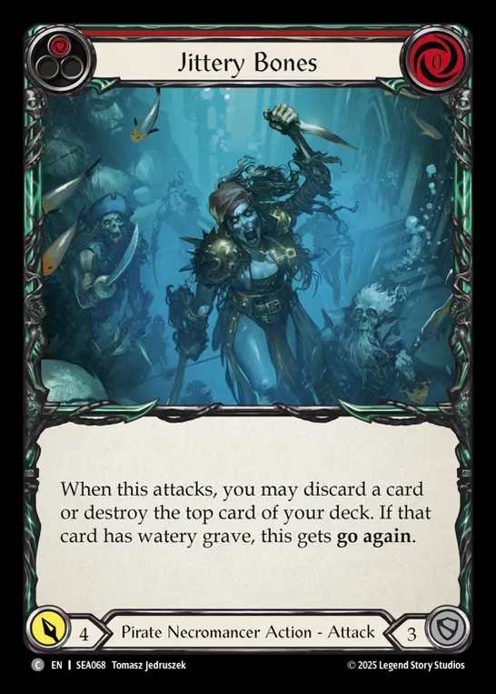 【予約商品】【EN】[Pirate Necromancer] 騒めく骸骨/Jittery Bones (red)  [SEA068-C]