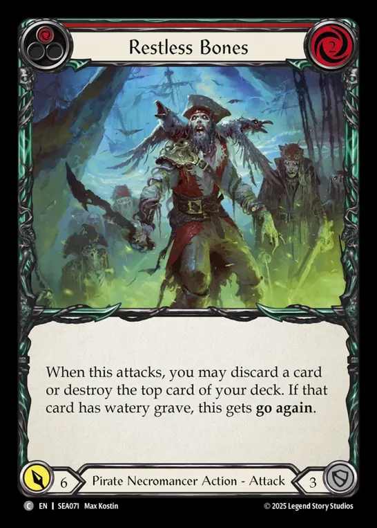 【予約商品】【EN】[Pirate Necromancer] 彷徨う骸骨/Restless Bones (red)  [SEA071-C]