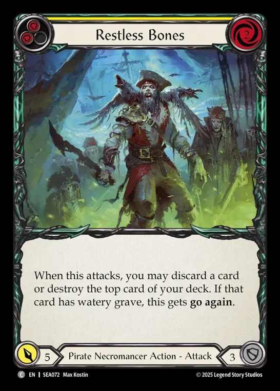 【予約商品】【EN】[Pirate Necromancer] 彷徨う骸骨/Restless Bones (yellow)  [SEA072-C]