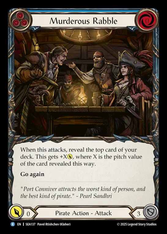【予約商品】【EN】[Pirate] 凶悪な無秩序/Murderous Rabble (blue) [SEA137-R]