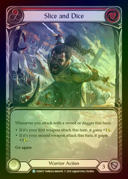 【RF】[Warrior] Slice and Dice (Extended Art) [EVR057-R] (red) Rainbow Foil