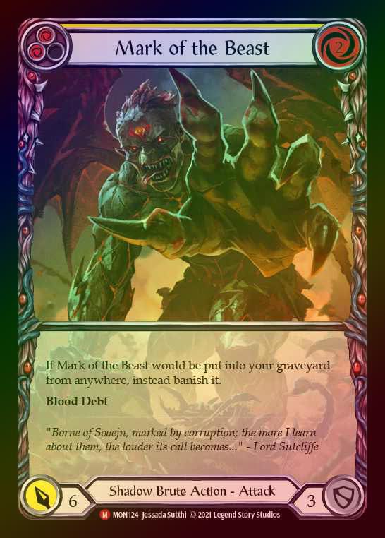 【RF】[Shadow Brute] Mark of the Beast (Extended Art) [1st-MON_124-M] Rainbow Foil