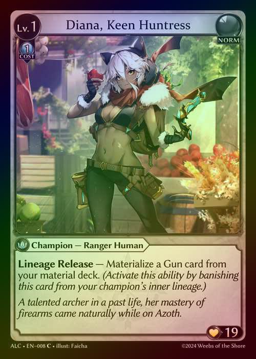 【FOIL】[Norm] Diana, Keen Huntress [ALC008-C]