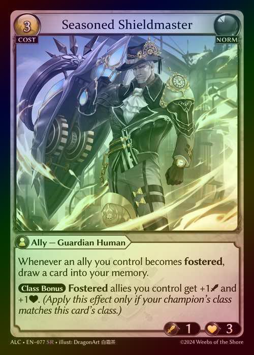 【FOIL】[Norm] Seasoned Shieldmaster [ALC077-SR]