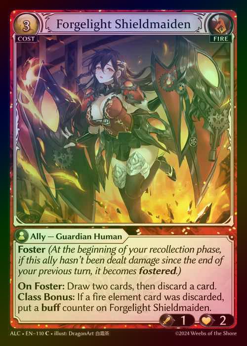 【FOIL】[Fire] Forgelight Shieldmaiden [ALC110-C]