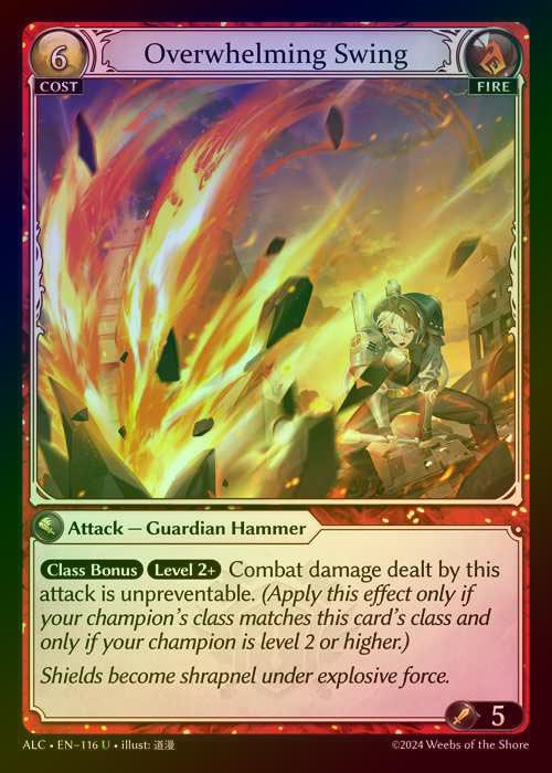 【FOIL】[Fire] Overwhelming Swing [ALC116-U]