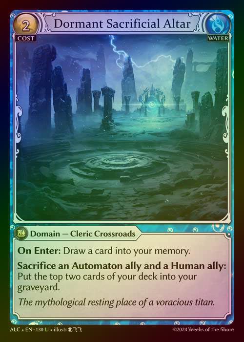 【FOIL】[Water] Dormant Sacrificial Altar [ALC130-U]