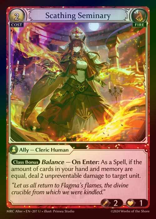 【FOIL】[Fire]Scathing Seminary [AL-MRC-207-U]