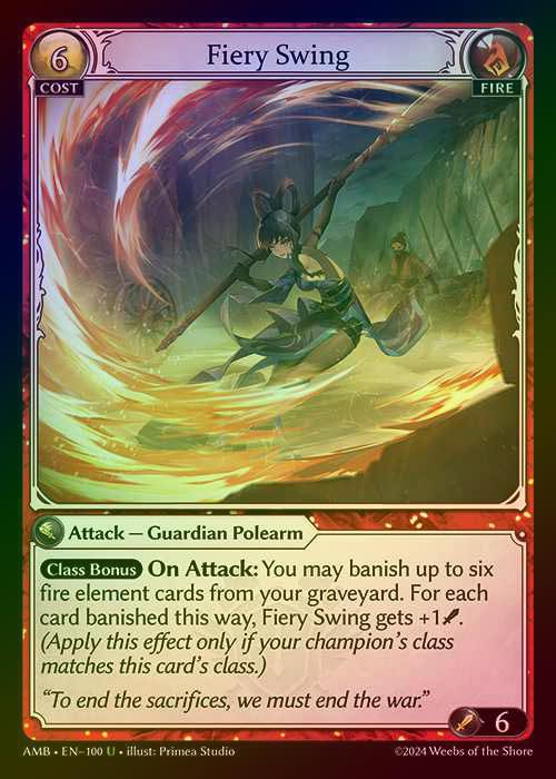 【FOIL】[Fire] Fiery Swing [AMB100-U]