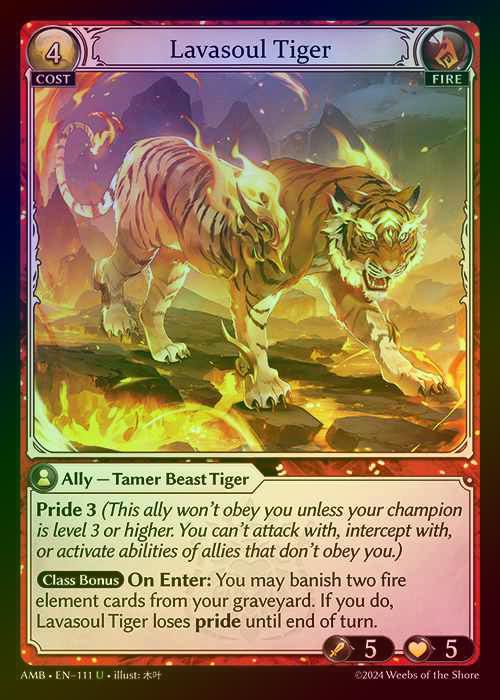 【FOIL】[Fire] Lavasoul Tiger [AMB111-U]