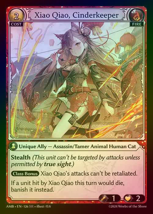 【FOIL】[Fire] Xiao Qiao, Cinderkeeper [AMB126-SR]