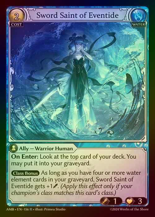 【FOIL】[Water] Sword Saint of Eventide [AMB156-R]