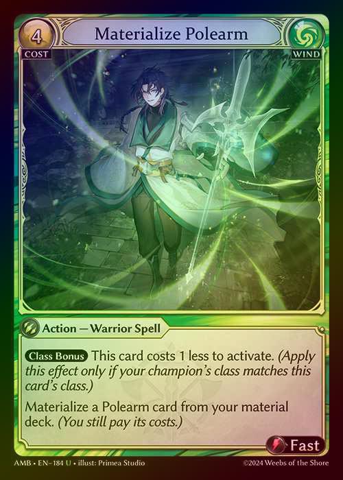 【FOIL】[Wind] Materialize Polearm [AMB184-U]