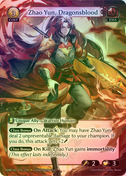 【FOIL】[Exia] Zhao Yun, Dragonsblood [AMB214-UR]