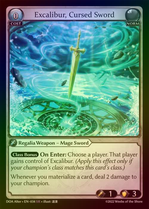 【FOIL】[Norm] Excalibur, Cursed Sword [AL-DOA034-SR]