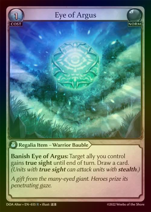 【FOIL】[Norm] Eye of Argus [AL-DOA035-R]