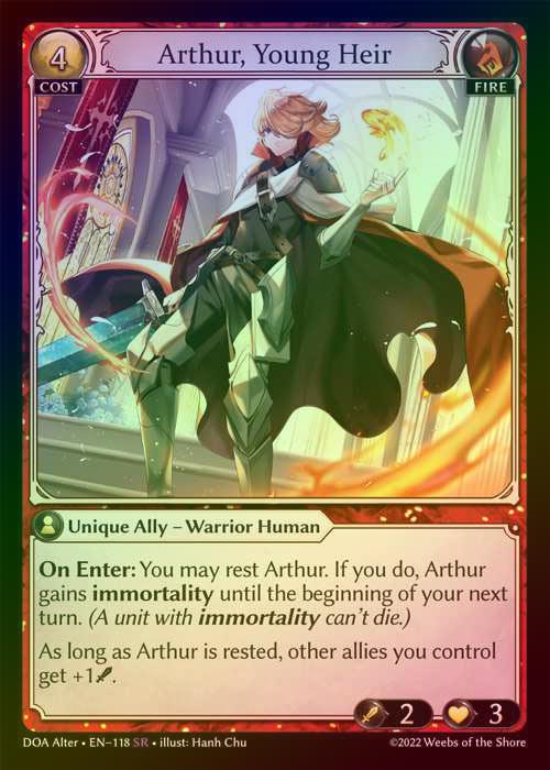 【FOIL】[Fire] Arthur, Young Heir [AL-DOA118-SR]