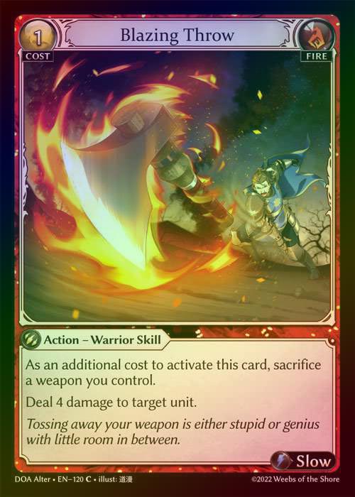 【FOIL】[Fire] Blazing Throw [AL-DOA120-C]