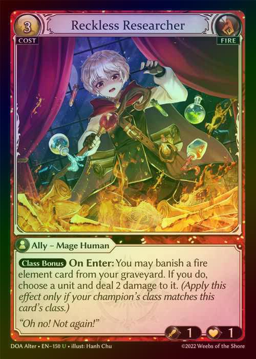 【FOIL】[Fire] Reckless Researcher [AL-DOA150-U]