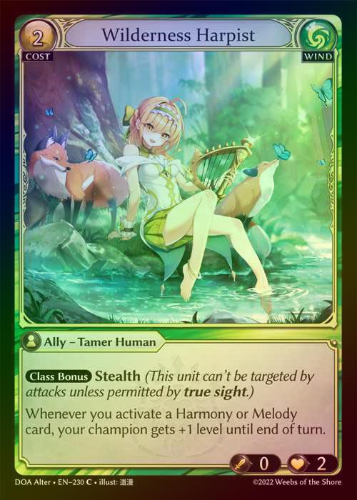 【FOIL】[Wind] Wilderness Harpist [AL-DOA230-C]