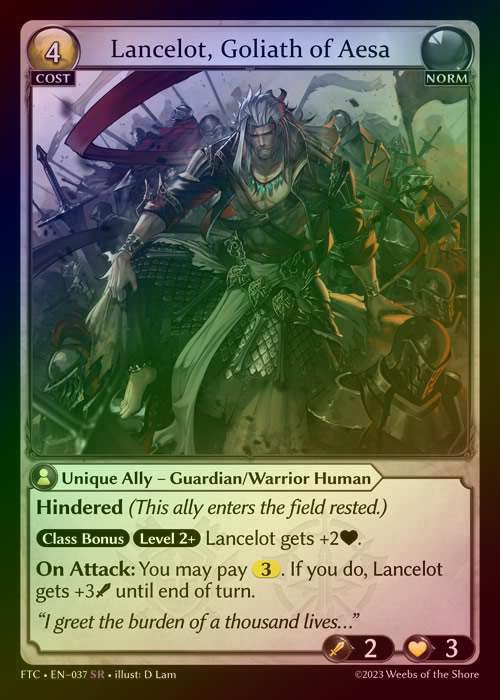 【FOIL】[Norm] Lancelot, Goliath of Aesa [FTC037-SR]