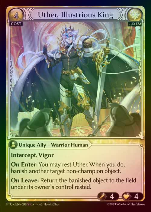 【FOIL】[Luxem] Uther, Illustrious King [FTC088-SR]