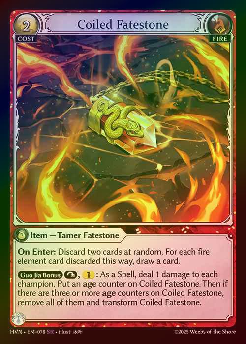 【FOIL】[Fire] Coiled Fatestone / Serpentine Judicator [HVN-078-SR]