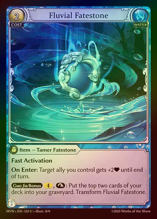 【FOIL】[Water] Fluvial Fatestone / Mocking Otter [HVN-124-U]