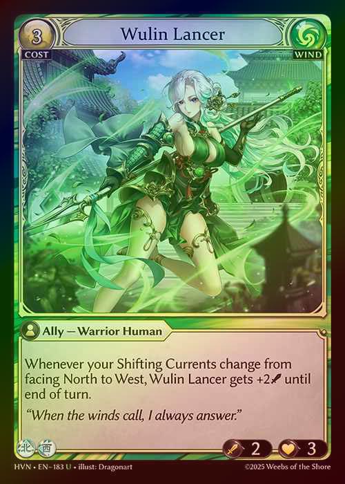 【FOIL】[Wind] Wulin Lancer [HVN-183-U]