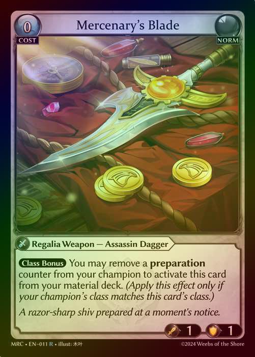 【FOIL】[Norm] Mercenary's Blade [MRC011-R]