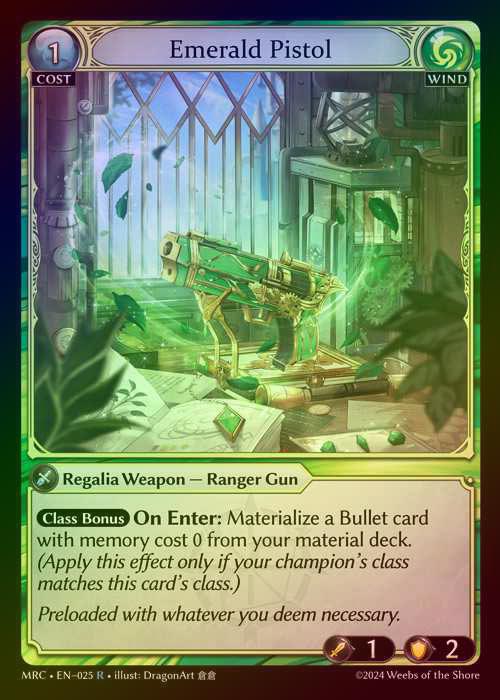 【FOIL】[Wind] Emerald Pistol [MRC025-R]