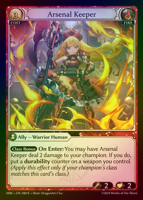 【FOIL】[Fire] Arsenal Keeper [MRC080-C]