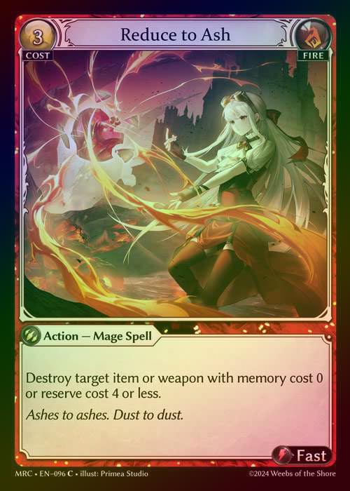 【FOIL】[Fire] Reduce to Ash [MRC096-C]