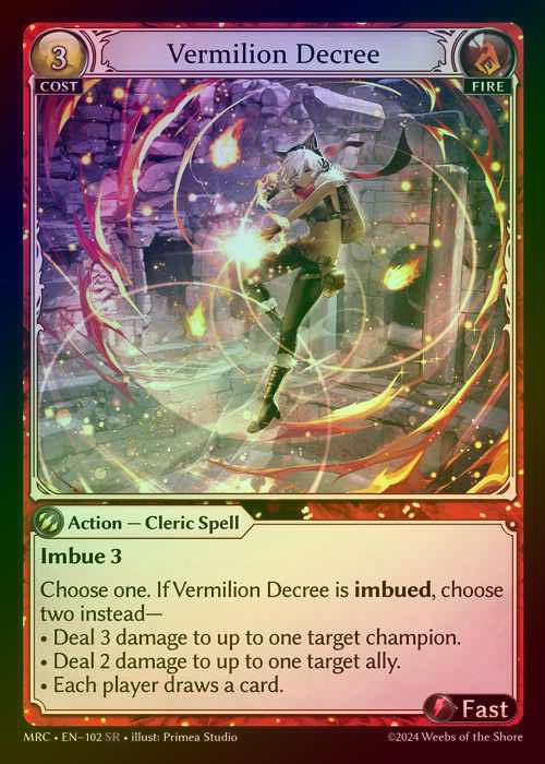 【FOIL】[Fire] Vermilion Decree [MRC102-SR]