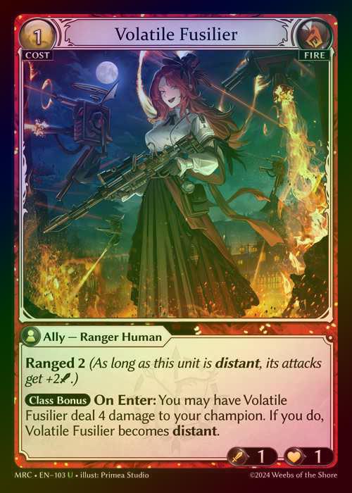 【FOIL】[Fire] Volatile Fusilier [MRC103-U]