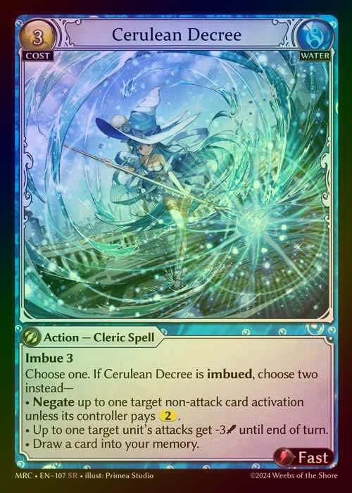 【FOIL】[Water] Cerulean Decree [MRC107-SR]