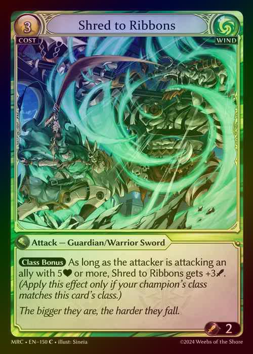 【FOIL】[Wind] Shred to Ribbons [MRC150-C]