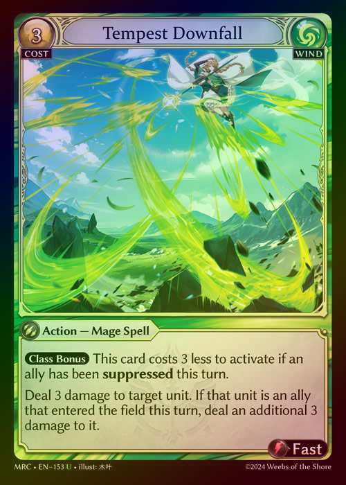 【FOIL】[Wind] Tempest Downfall [MRC153-U]